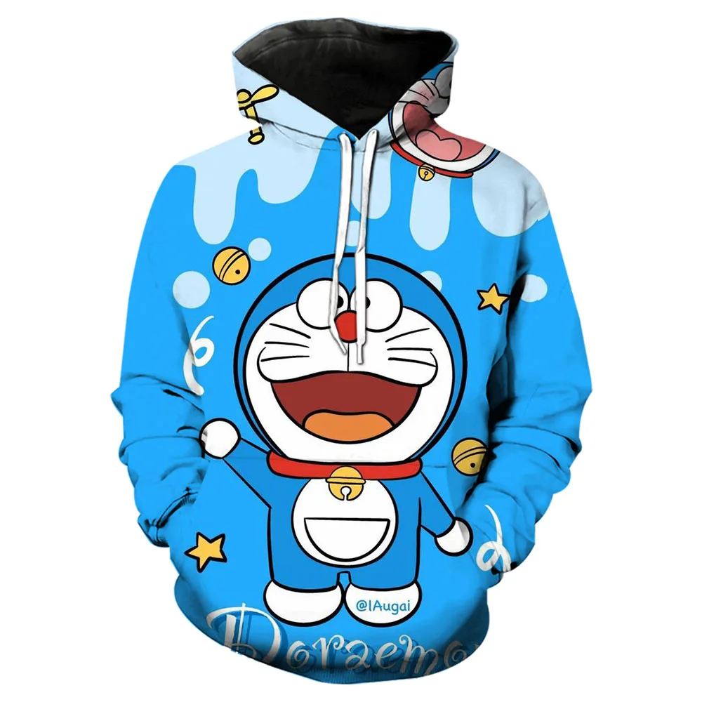 

Hoodie Women 2023 Summer New Korean Women Doraemon Loose Cartoon Print Top Swearshirt Long-sleeve Shirt Fashion Bottoming