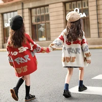knitted sweater kids 2021 new winter clothes for girls cotton long sleeve single breasted cute cardigan kids knitted outwear