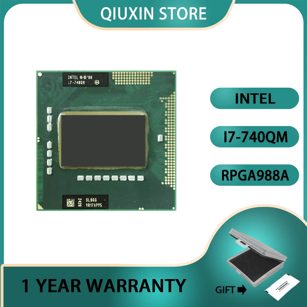 

Intel Core i7-740QM i7 740QM SLBQG CPU Processor 6W 45W Socket G1 1.7 GHz Quad-Core Eight-Thread / rPGA988A