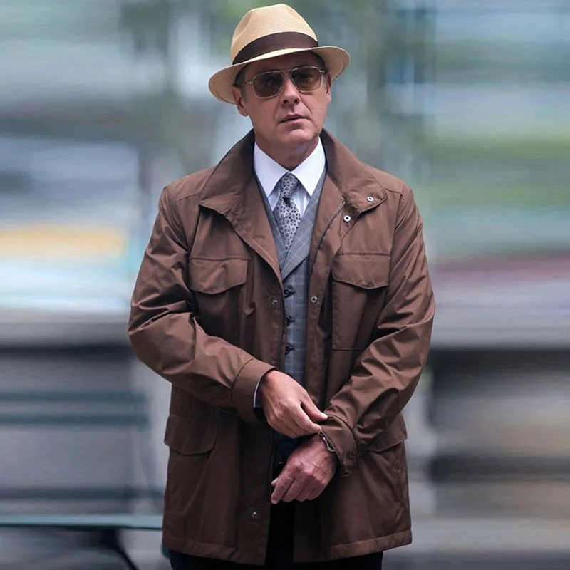

YUSONG self-made American drama "Blacklist" James Spader brown twill cotton jacket YUTU&MM men's autumn and winter trench coat
