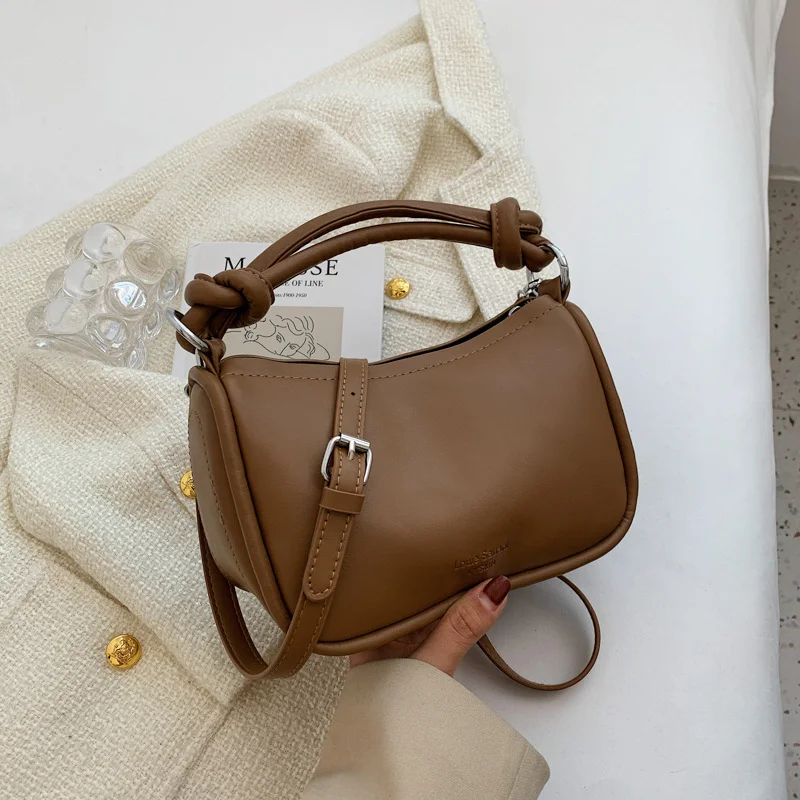 

Simple Design Solid Colour PU Leather Crossbody Bags For Women Boston Shoulder Hand bag Ladies Fashionable Purses and Handbags