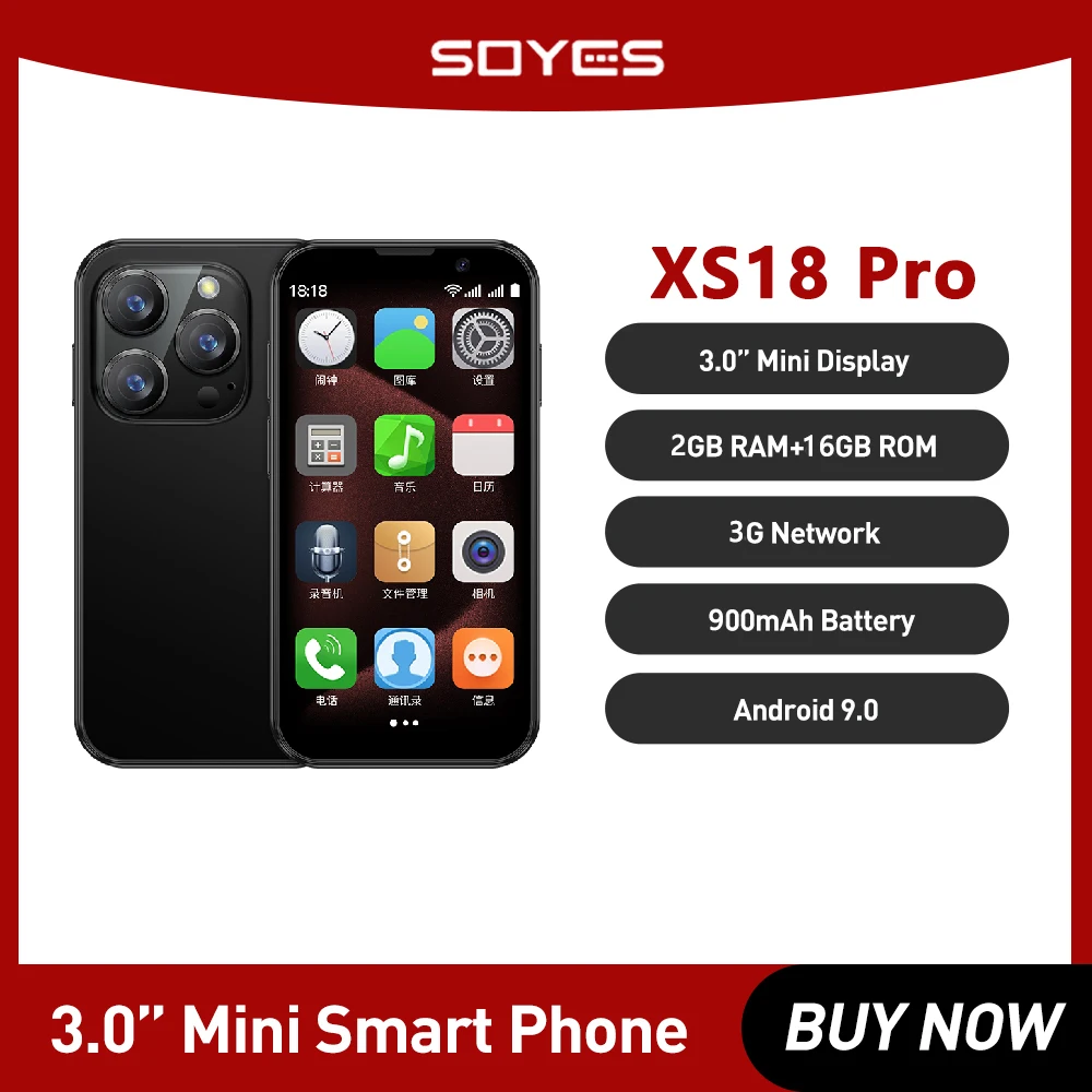 Мини-смартфон SOYES XS18 Pro 2 + 16 ГБ Android 3 0 дюйма две SIM-карты
