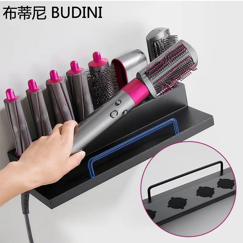 suitable for dyson airwrap wall mounted shelf dryer and hair curler holder storage rack hair care tool organizer stand bracket free global shipping