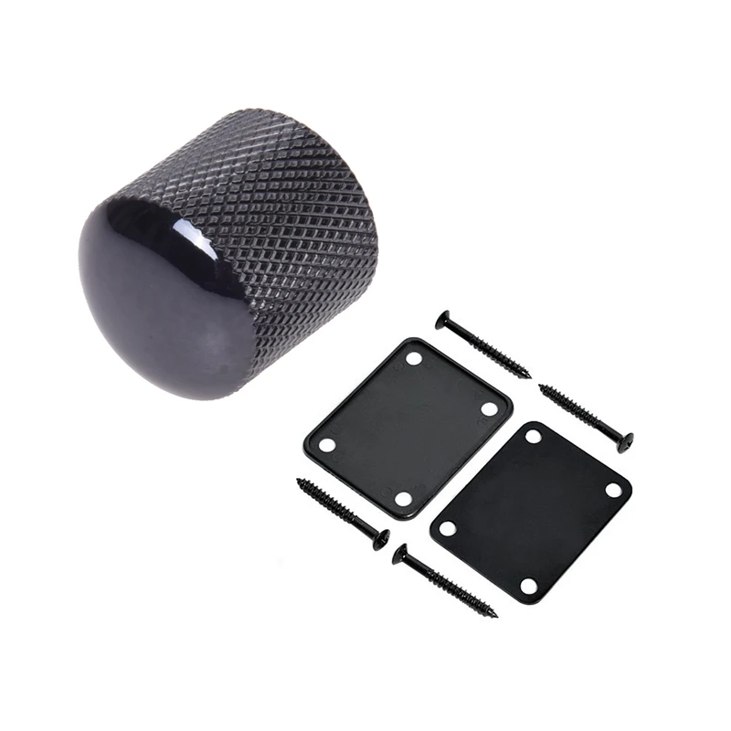 

1 Set Electric Guitar Neck Plate With Screws For Strat Tele Guitar Precision,Jazz Bass Replacement, Black & 1X Black Electric Gu
