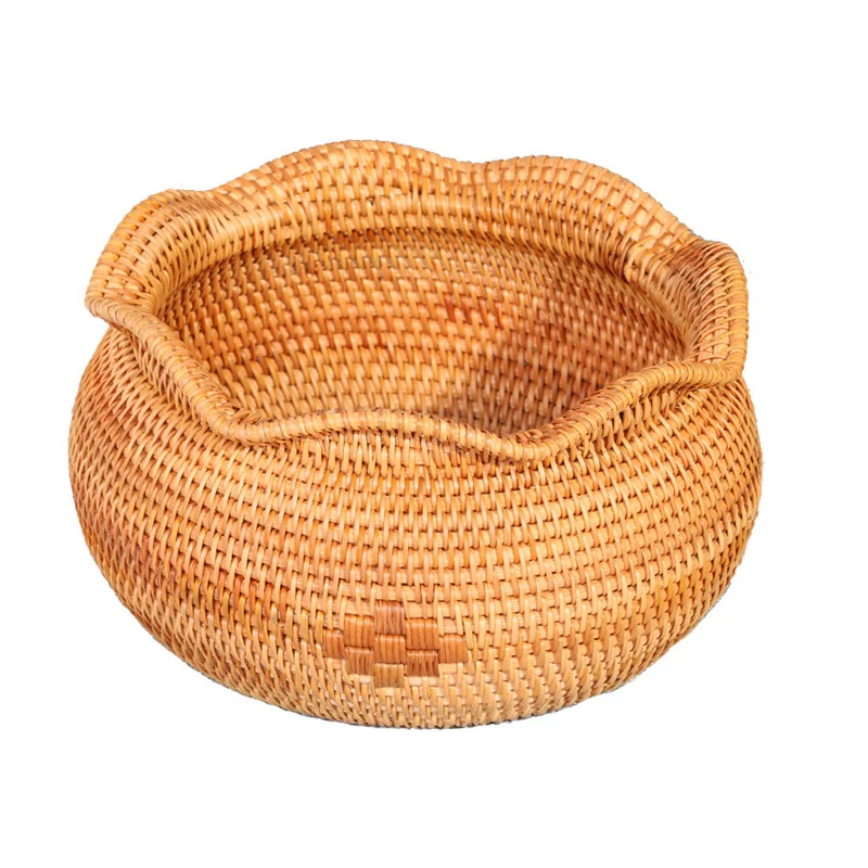 

CAMIGEL Rattan Woven Fruit Basket Bowl, Flower Pot, Desktop Decoration Basket