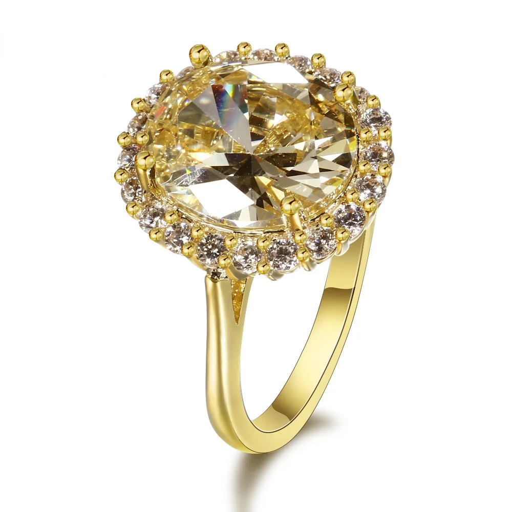 Фото Luxury Silver Spinel Rings Gold Color Finger Ring Wedding Engagement Cubic Zirconia Rings For Women Wholesale New №2