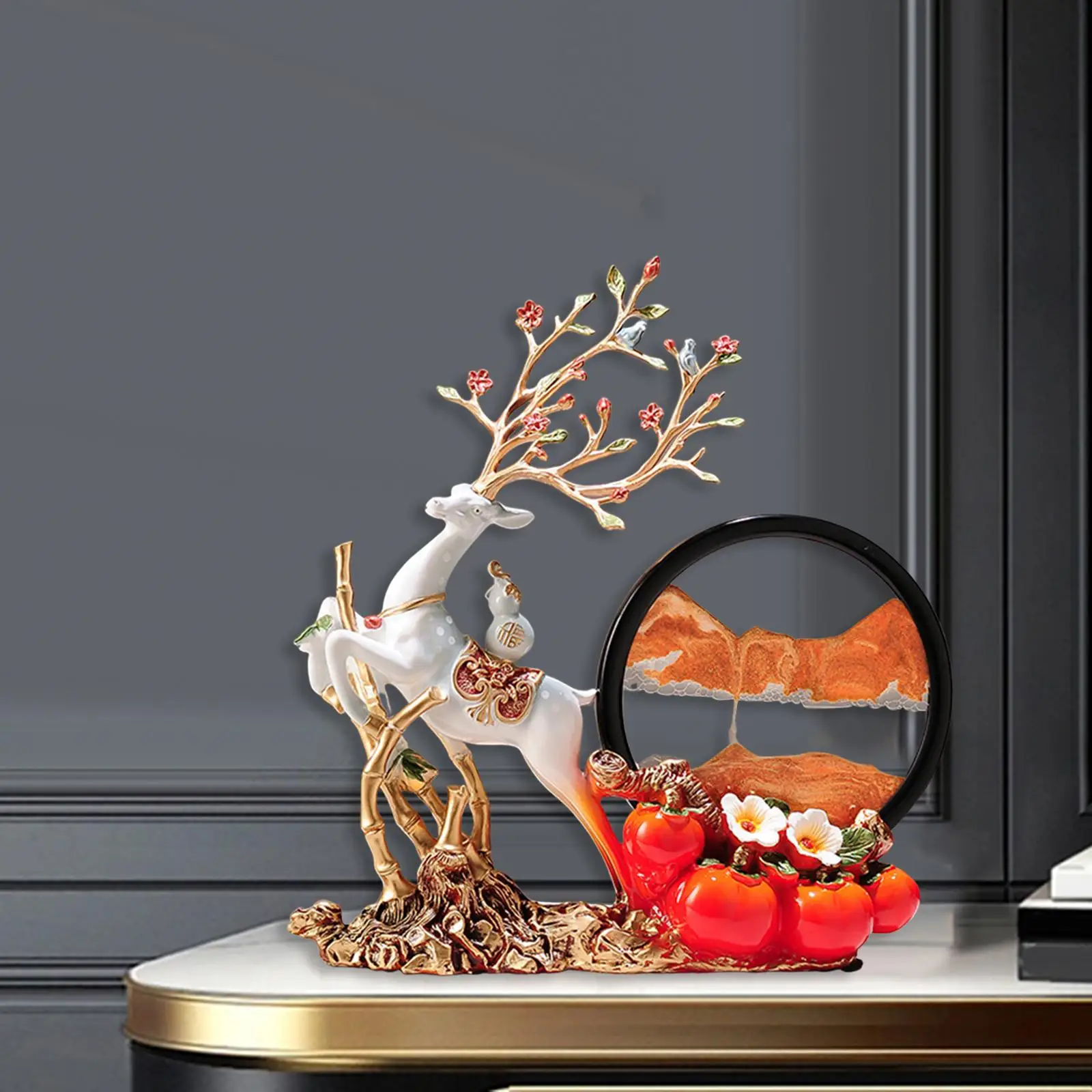 ПОДВИЖНЫЙ ПЕСОК Искусство Рисунок Декор олень скульптура Смола домашний декор