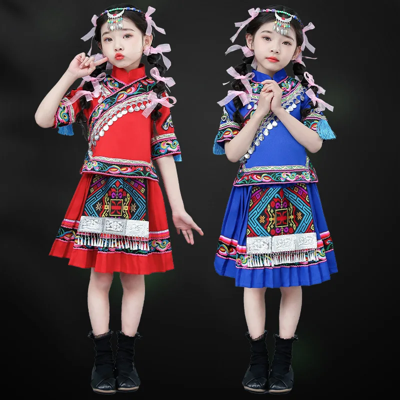Новые этнические аксессуары для мальчиков и девочек Miao Zhuang Tujia Yi Bai Yao костюмы