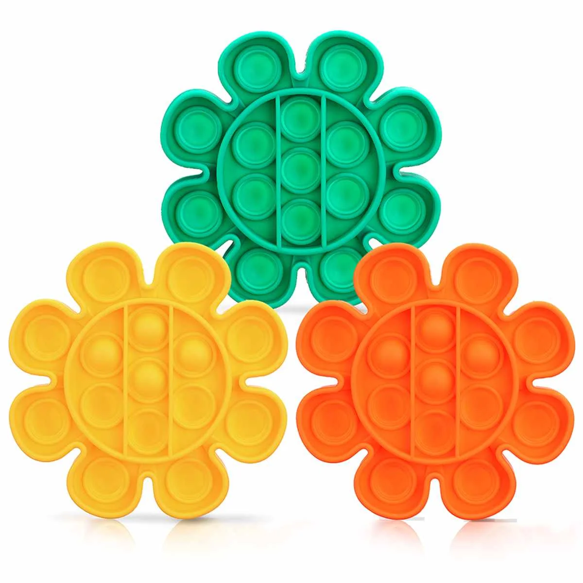 

3Pcs Floral Bubble Pops Kids Fidget Toys Sensory Autisim Special Need Anti-stress Stress Relief Squishy Simple Dimple Fidget Toy