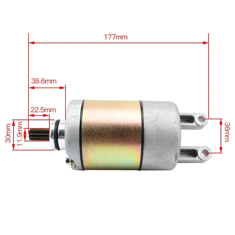 Алюминиевый стартер для мотоцикла 9 зубьев Пусковой двигатель из сплава Linhai FeiShen
