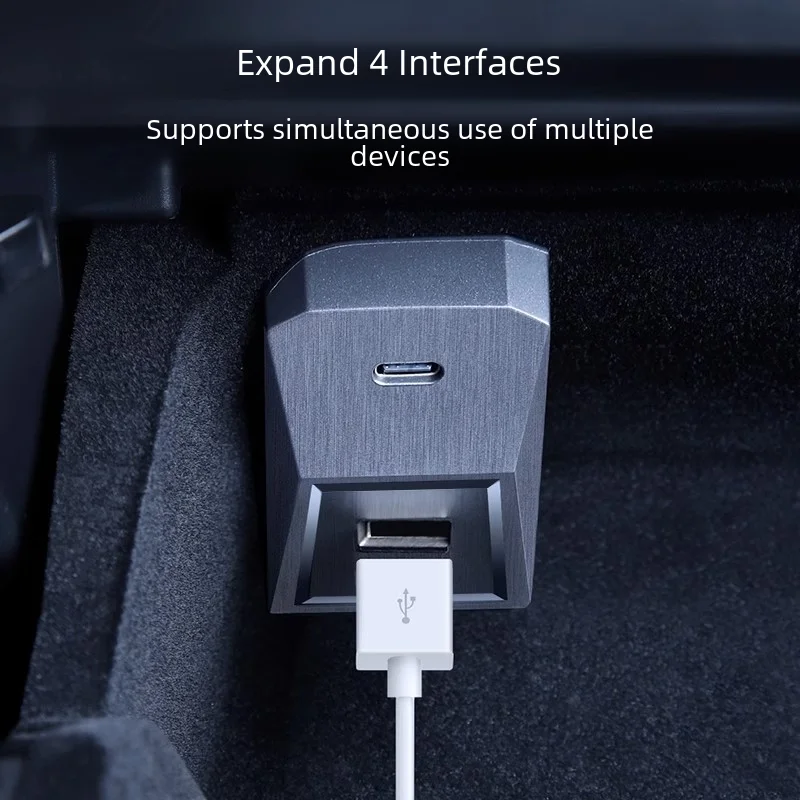 Tesla Model 3/y Usb Type-c Расширительная док-станция Аксессуар Автомобильный кронштейн