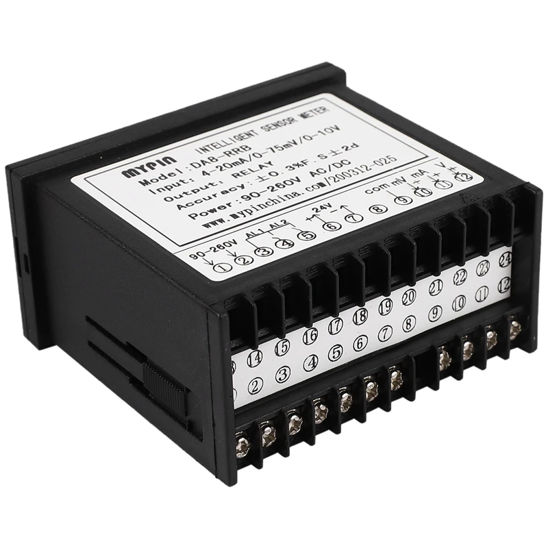 Фото MYPIN DA8-RRB Интеллектуальный датчик Метр Дисплей Контроллер Вход 0-75MV/4-20MA/0-10V 2 Релейная сигнализация Универсальный датчик-индикатор №5