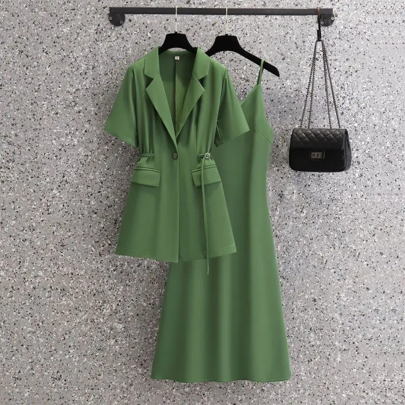 Fashionable Reducing Age Suspender Dress Women's Suit 2023 Spring and Summer New Style Style Waistband Show Thin Two-piece Set