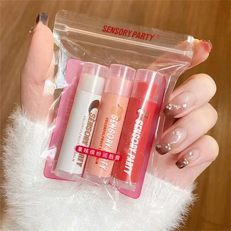 

Anti-drying Color Changing Lipstick Colored Lip Balm Moisturizing Lip Nourishing 3pcs Set Lip Care Lips Makeup Reduce Lip Lines