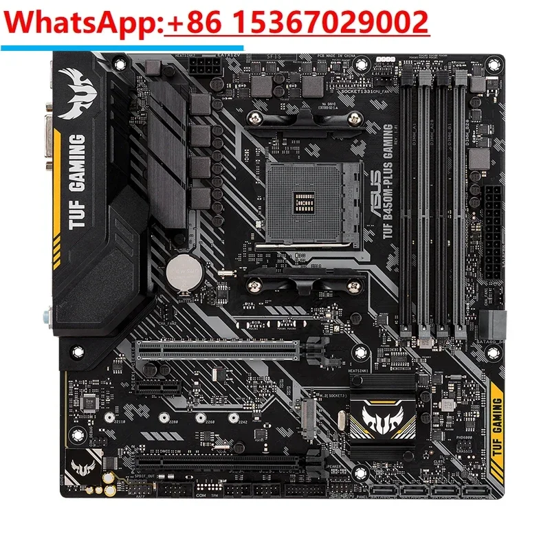 Игровая материнская плата TUF B450M-PLUS GAMING AMD B450 mATX со светодиодной подсветкой Aura Sync RGB