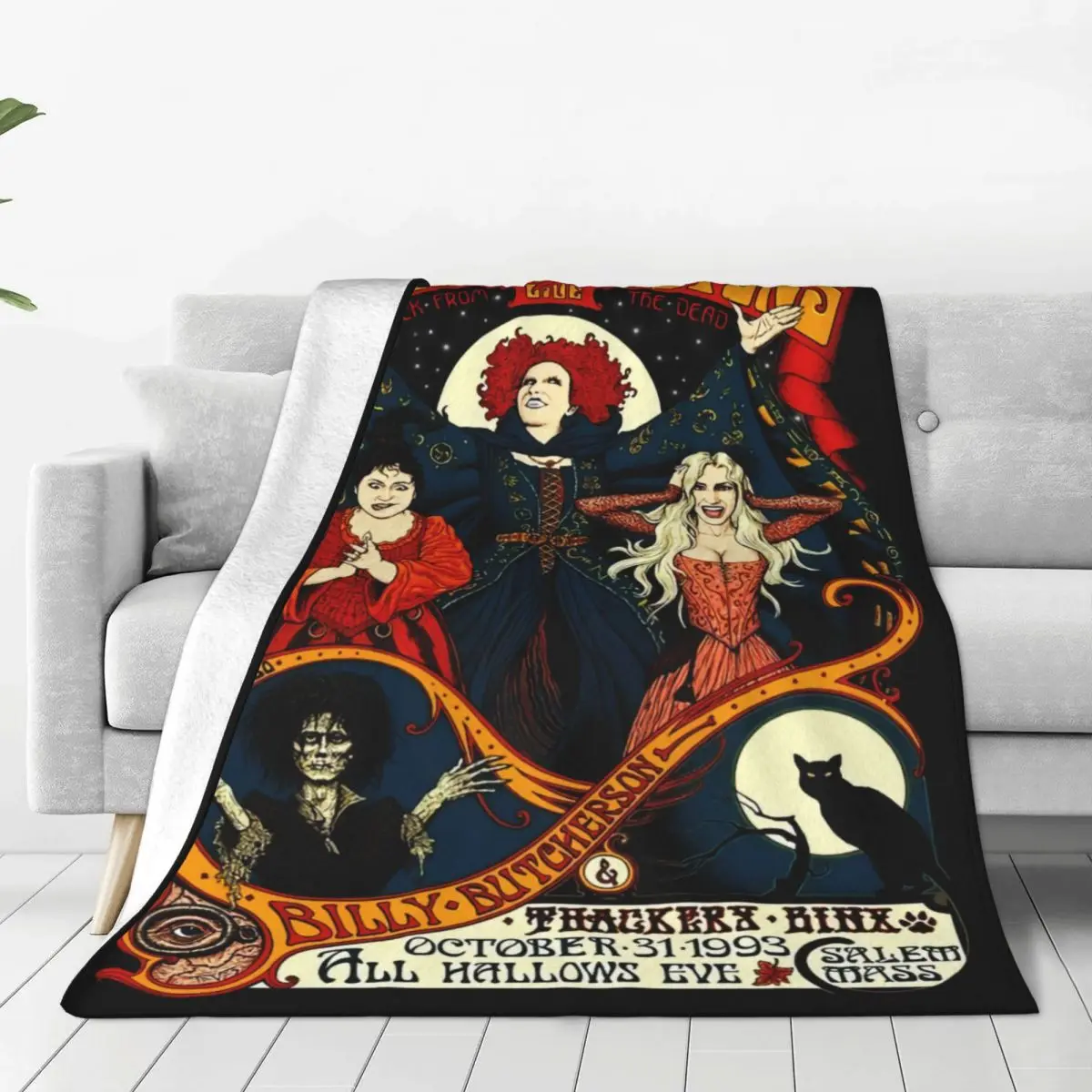 

Hocus Pocus Sanderson Sisters Film Blankets Soft Flannel Winter Halloween Witch Comic Movie Throw Blanket for Sofa Car Bedroom