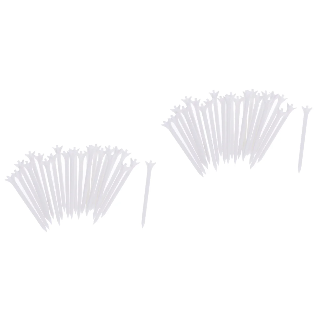 

48 шт. 70 мм Пластиковые 5 зубчатых тройников с нулевым трением (белый)