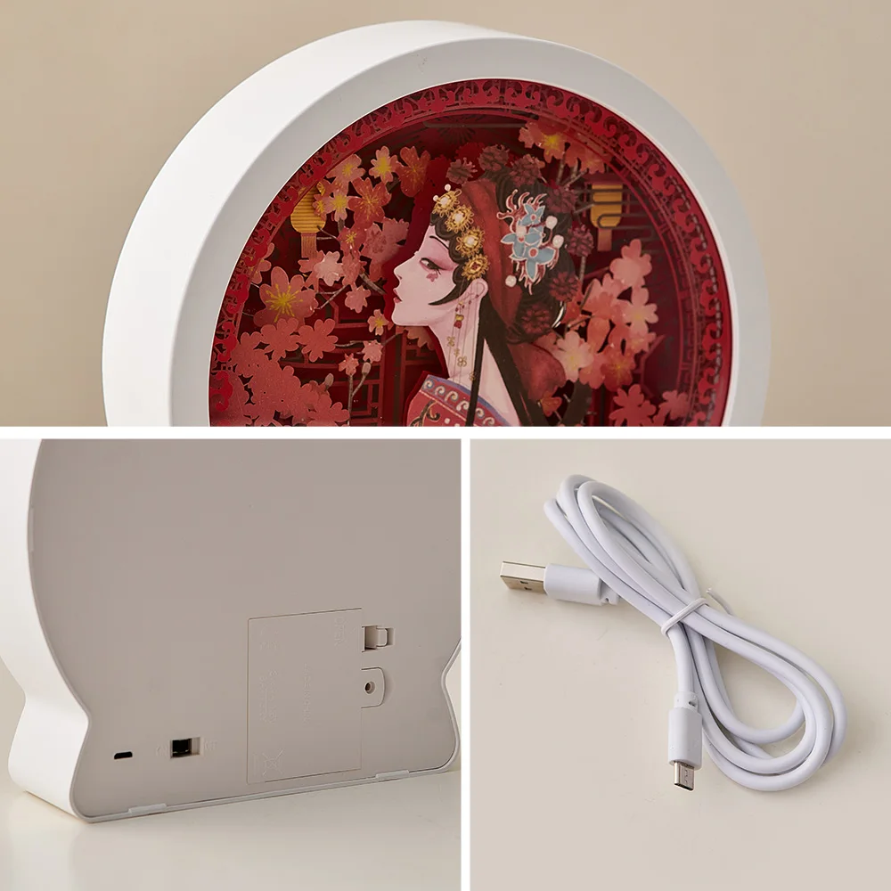 Ночной светильник в китайском стиле с вырезами из бумаги домашний декор