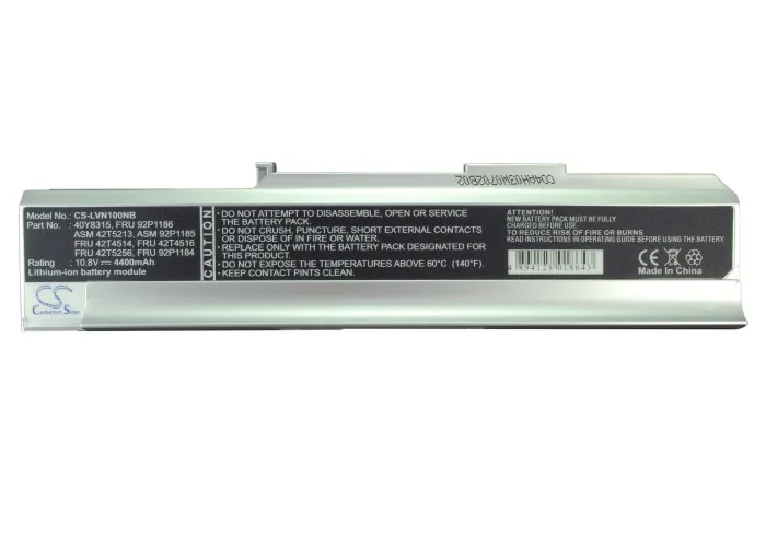 Сменный аккумулятор CS для Lenovo 3000 C200 8922, 3000 C200, 3000 N100 0689, 3000 N100 0768, 3000 N1 PN:40Y8315 4400 мАч  47,52 Втч (art.: 3920dc6d5216a) - 3920dc6d5216a