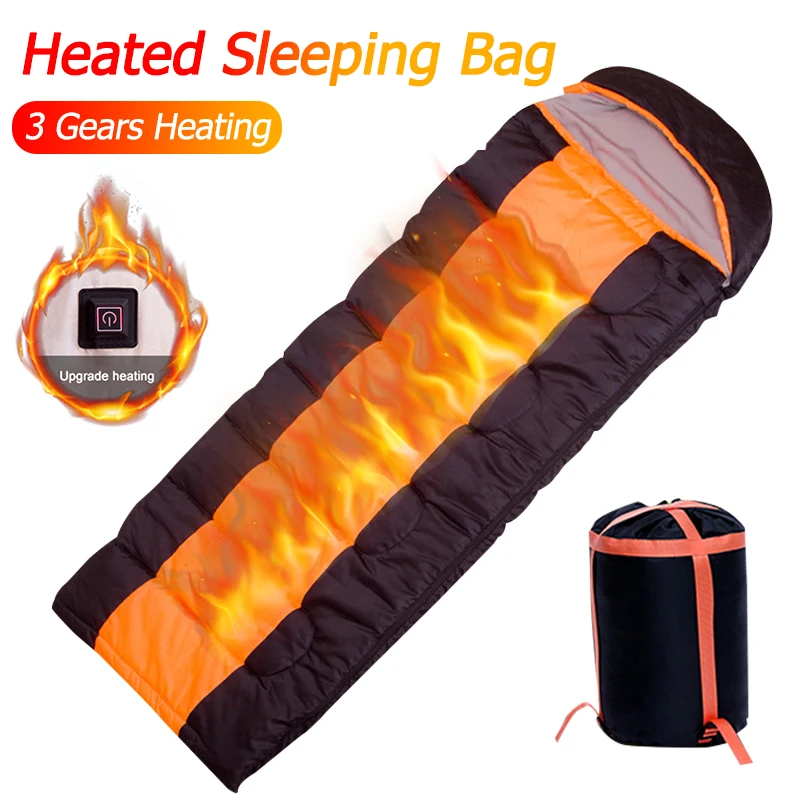 

Winter Heated Sleeping Bag 3 Gears Keep Warm Electric Heating Mat Camping Heated Sleeping Mattress Tourist Sleeping Bag Camp Bed