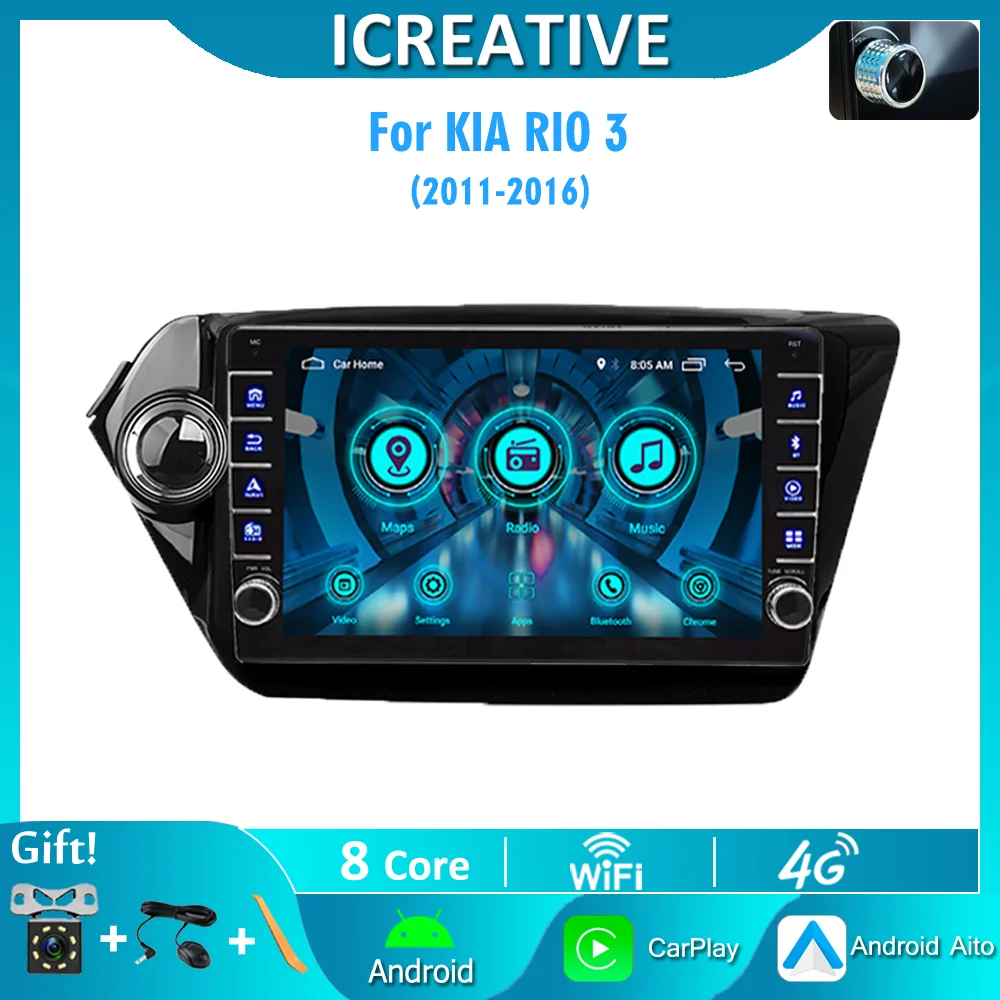 

2Din 9 Inch Car Radio For KIA RIO 3 2011 - 2016 Android Auto Multimedia Video Player GPS Autoradio Stereo 2 din android CarPlay