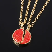 animation same necklace 2pcs creative alloy personality jewelry pendant red necklace hip hop punk necklace fashion coin gift