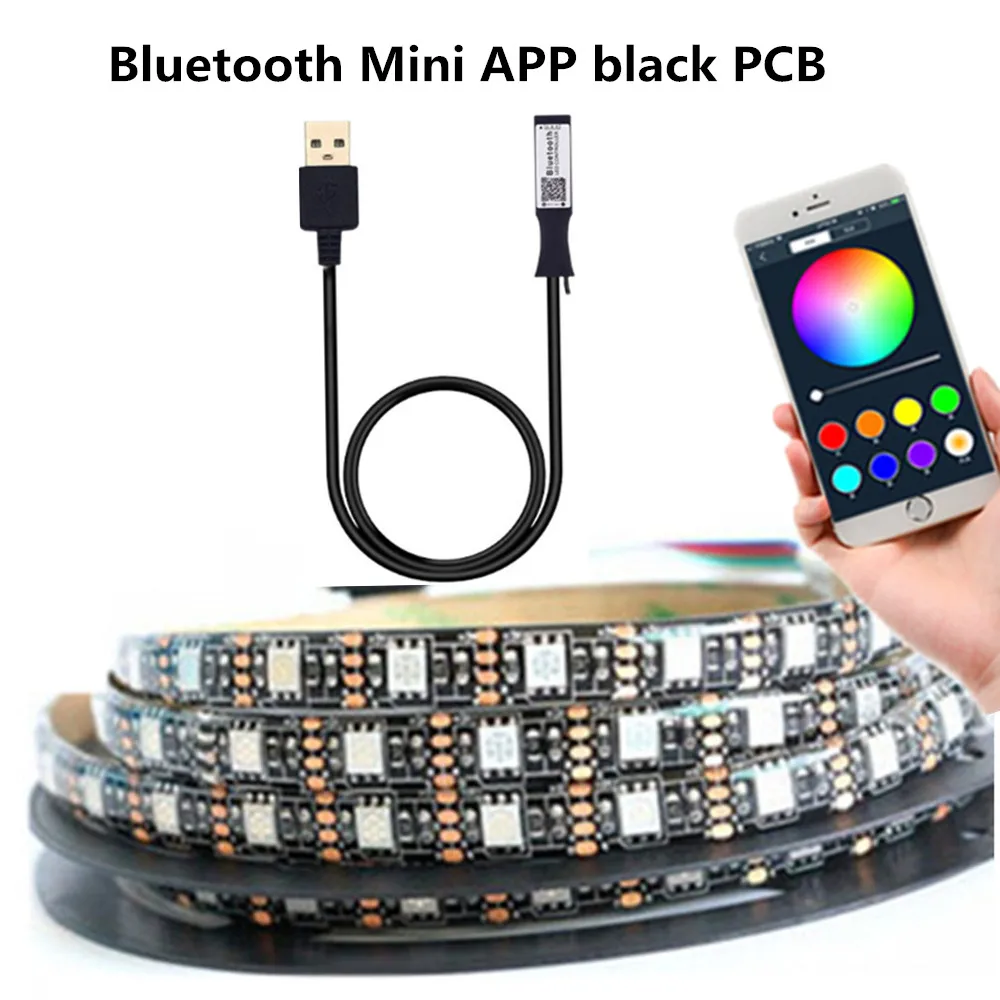 

Mini Bluetooth 5V USB LED Light Strip 5050SMD 60LEDs/M RGB Lamp Tape Ribbon Lights for Desktop TV Backlight Strip 1M 2M 3M 4M 5M