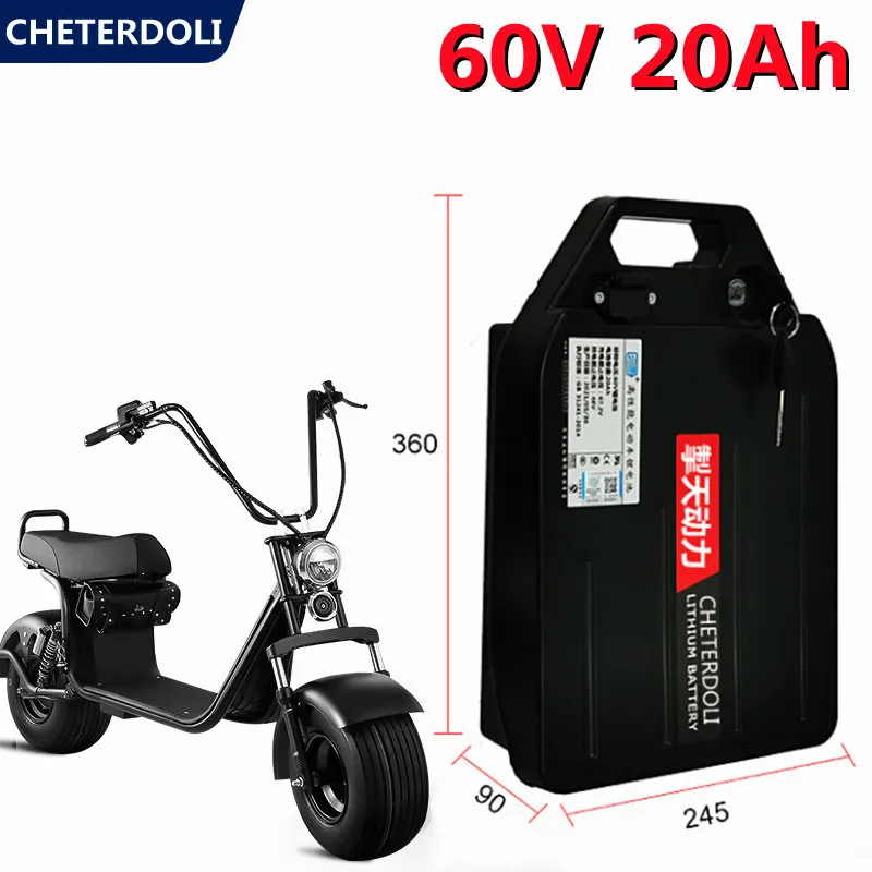 

18650 Rechargeable 60v 20Ah Li Ion Battery for 1000w 1500w Citycoco X7 X8 X9 Trolling Motor Lithium Battery + 3A Charger