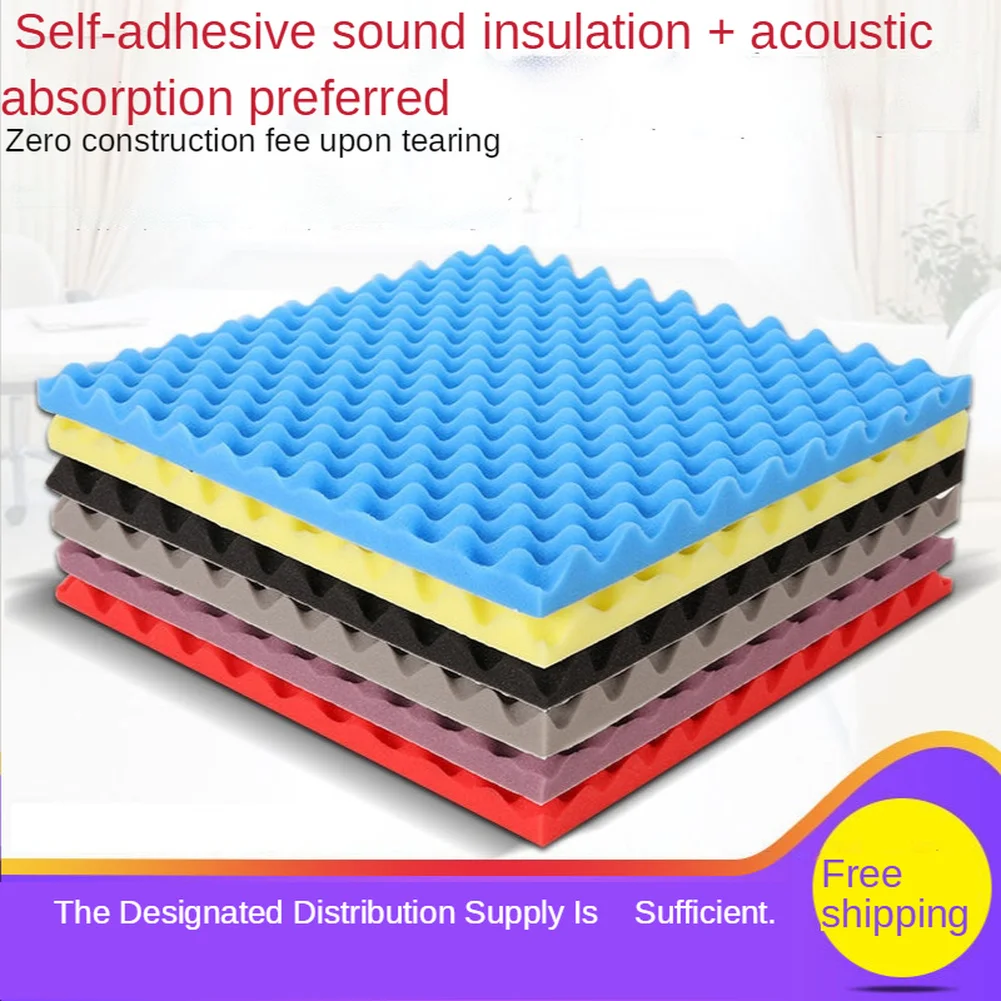 

Sound-absorbing Sponge Stick Wall Wave Shape Eggcrate In Indoor Sound Insulation Cotton Environmental Protection Material