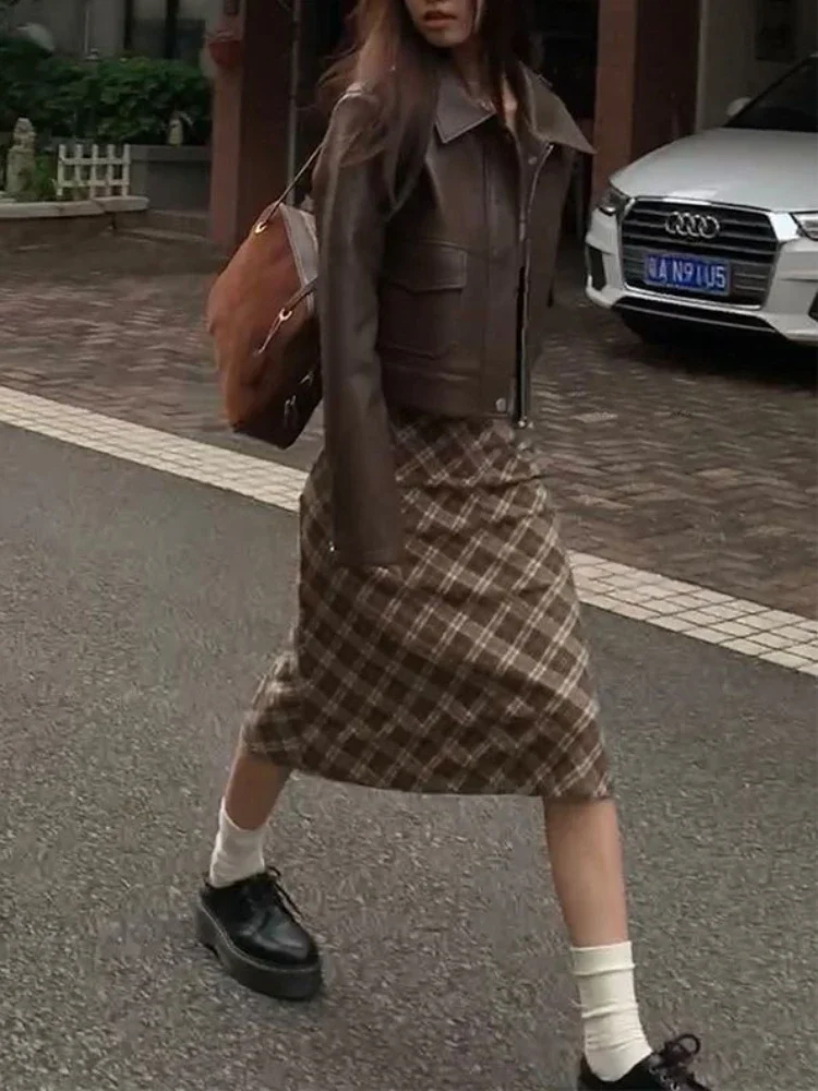 Юбки женские в стиле ретро осенний шик повседневные Y2k универсальные