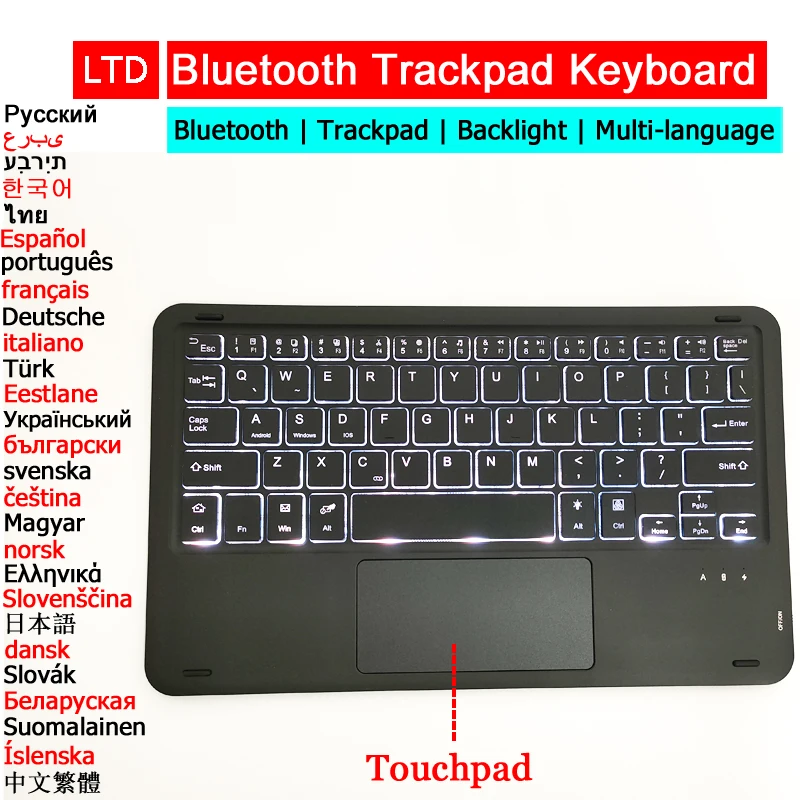 

Bluetooth сенсорная клавиатура для Android Windows iOS планшет трекпад русская Арабская стандартная Корейская французская итальянская клавиатура