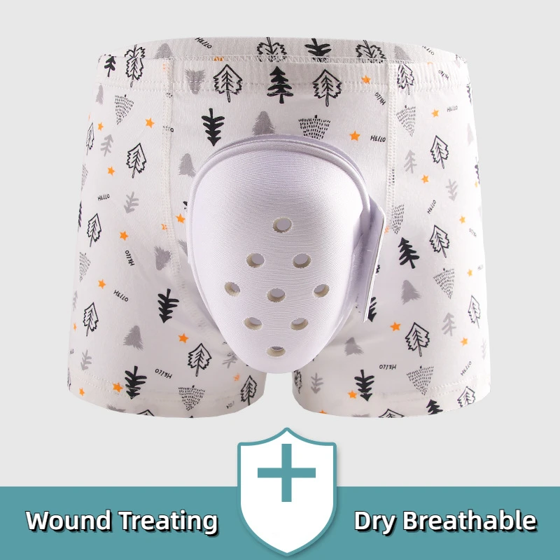 Man Penis Protect Boxers Circumcision Child with Shell Bulge Pouch Waterproof Underwear Health Care Boy Lingerie After Operation