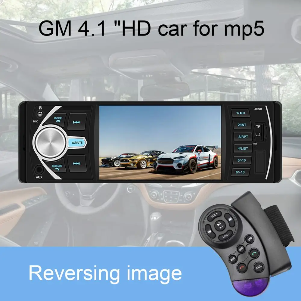 

4022B автомобильный MP5 Bluetooth-совместимый плеер управление рулевым колесом 1 Din 4,1 дюймовый экран авто стерео аудио в приборной панели