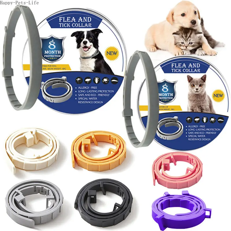 

Pet Flea and Tick Collar for Dogs Cats Up To 8 Month Flea Tick Prevention Collar Anti-mosquito & Insect Repellent Puppy Supplies