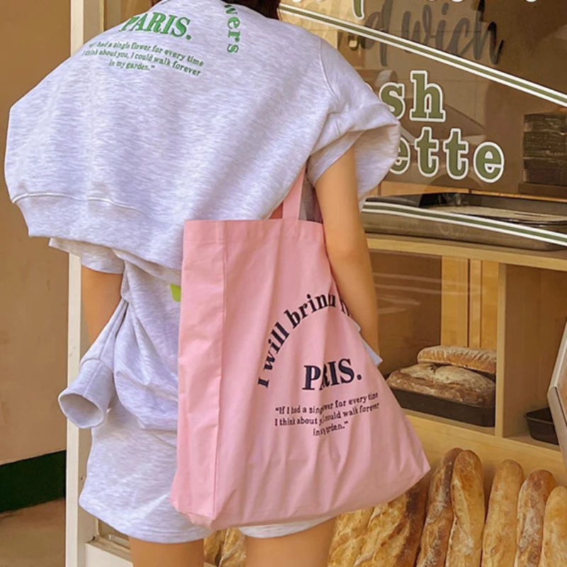 

Холщовая Сумка на плечо для женщин, повседневный саквояж для покупок с 3D вышивкой в Париже, сумка для учеников и книг, хлопковая тканевая Сум...