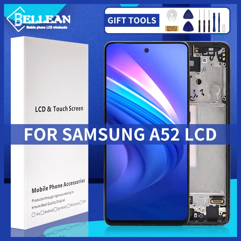 

For Samsung Galaxy A52 5G Lcd A526 Display Touch Screen Digitizer Assembly A526B A526F/DS With Frame Free Shipping