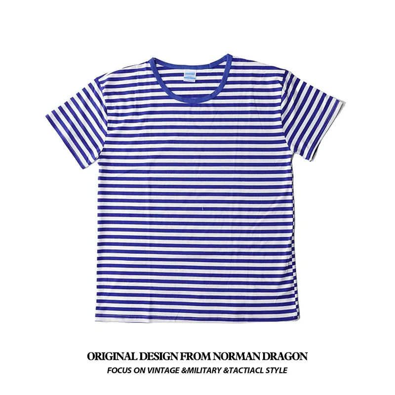 Noman Dragon Американский стиль Военная полосатая футболка с коротким рукавом Модная