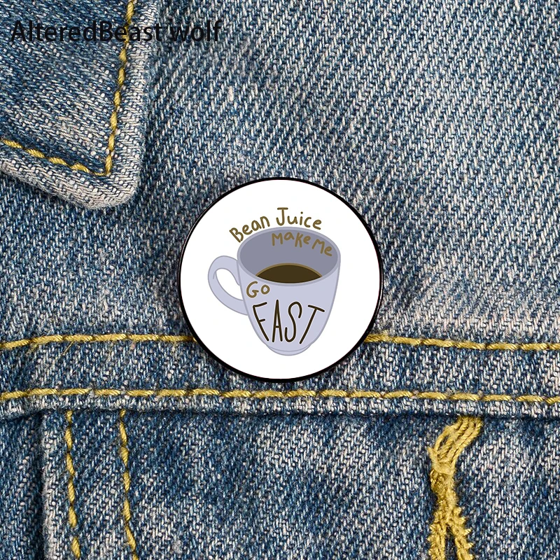 

Coffee Mug Printed Pin Custom Funny Brooches Shirt Lapel Bag Cute Badge Cartoon Cute Jewelry Gift for Lover Girl Friends