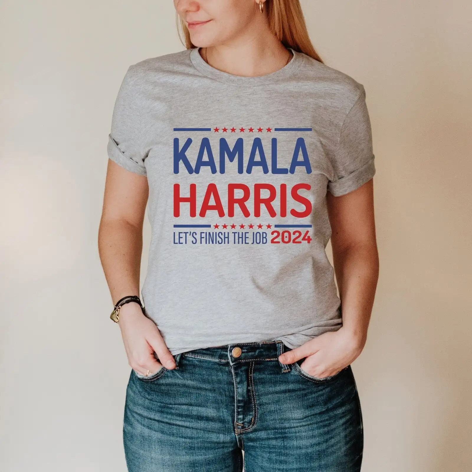 Футболка Let'S Finish The Job 2024 президент Мадам Камала Харрис выборы нас первая