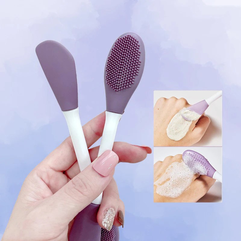 

Double-headed silica gel mask brush for pore cleaning, facial cleansing brush, scraper, and facial Mask