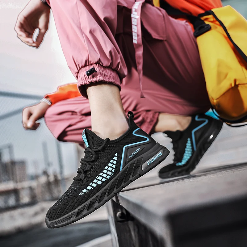 Men Running Shoes Breathable Outdoor Sports Shoes Lightweight Sneakers for Men Comfortable Athletic Training Full Knit Footwear