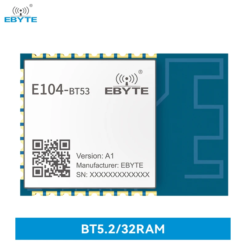 Модуль Bluetooth Ble5.2 EFR32BG22, 2,4 ГГц, GFSK, беспроводной приемник, EBYTE E104-BT53A1 SMD PCB антенна Модуль Bluetooth Ble5.2 EFR32BG22, 2,4 ГГц, GFSK, беспроводной приемник, EBYTE E104-BT53A1 SMD PCB антенна