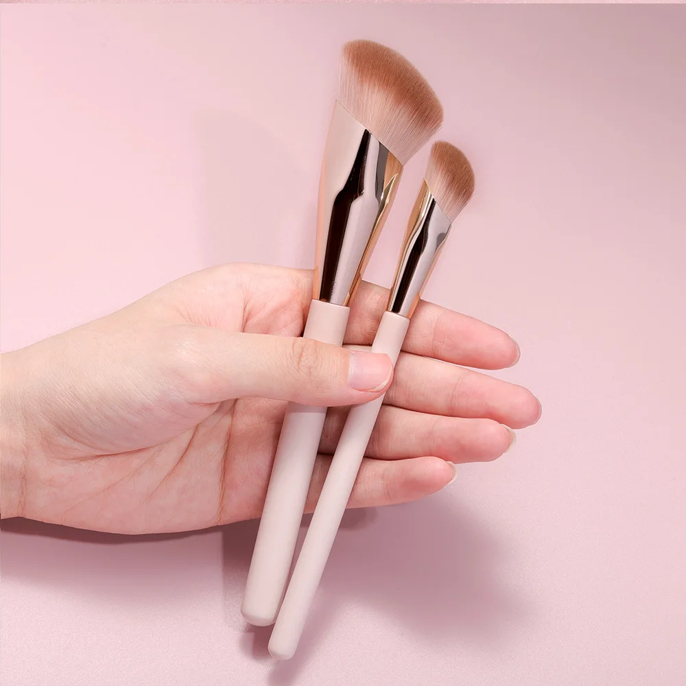 

OVW Makeup Brushes Liquid Foundation Concealer Blending Blush Brush 2PCS Oblique Head Face Contour Professional Makeup Tool