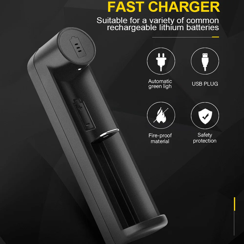 Зарядное устройство для аккумуляторов 18650 умная зарядка 1 2 слота USB 26650 18350 32650 21700