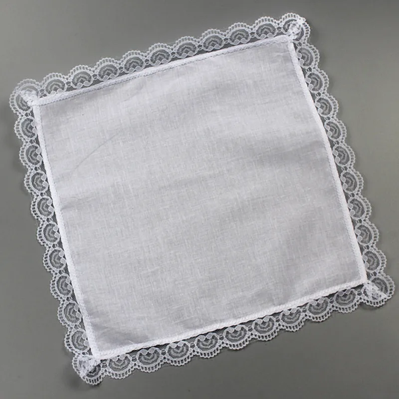

1PCS Square Pocket 23cm White Lace Handkerchief Women Handkerchief Towels Lady Novelty Birthday Party Banquet Wedding Gift hanky