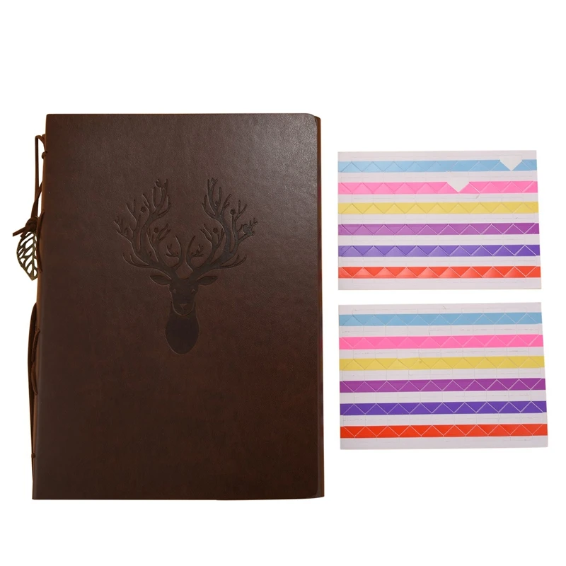 

Винтажный фотоальбом из искусственной кожи с самоклеющейся памятью, гостевая книга для свадьбы, семейный подарок