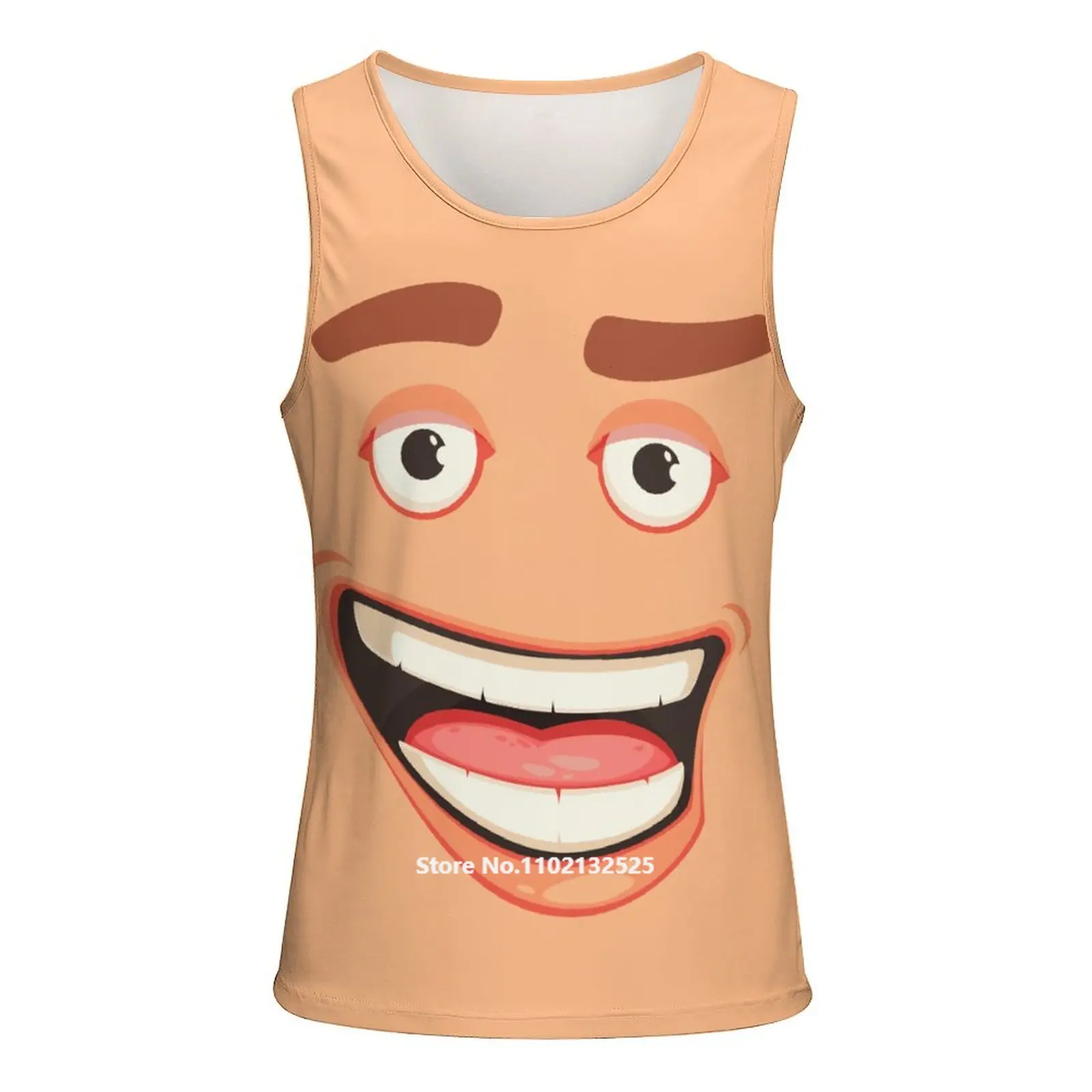 

Smile Expression Face Tank Top for Men 3D Print Sad Kiss Laughter Hope Emotion Funny Novelty Summer Sleeveless T Shirts