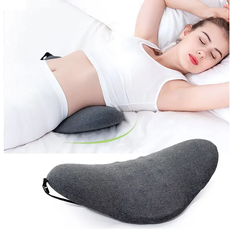 

NEW Memory Foam Lumbar Pillow Rollable Waist Pad Washable Lumbar Support Backrest Mat Bed Cushion Detachable Back Pillow