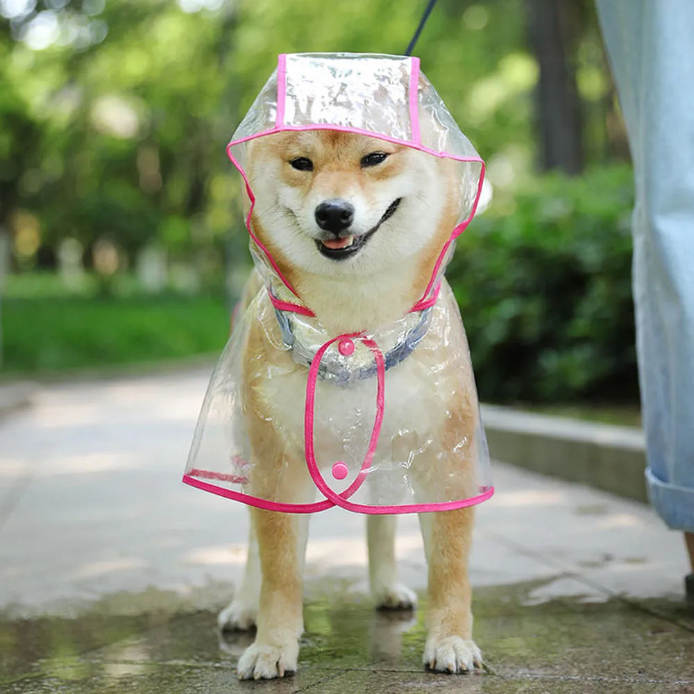 

Дождевик маленький прозрачный, одежда-пончо, куртка для питомцев, модная Водонепроницаемая накидка среднего размера для собак и щенков