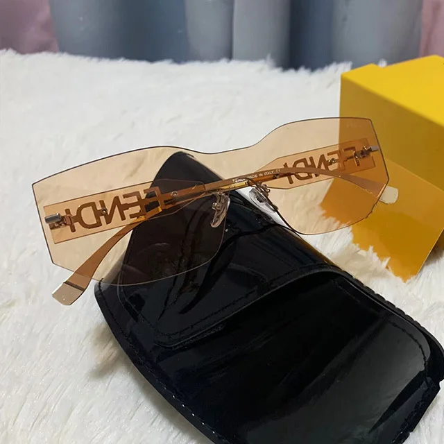 14052 Luxury Brand Classic Alloy Rimless Sunglasses Women Pilot Sun Glasses Men Gradient Sun Glasses Female UV400